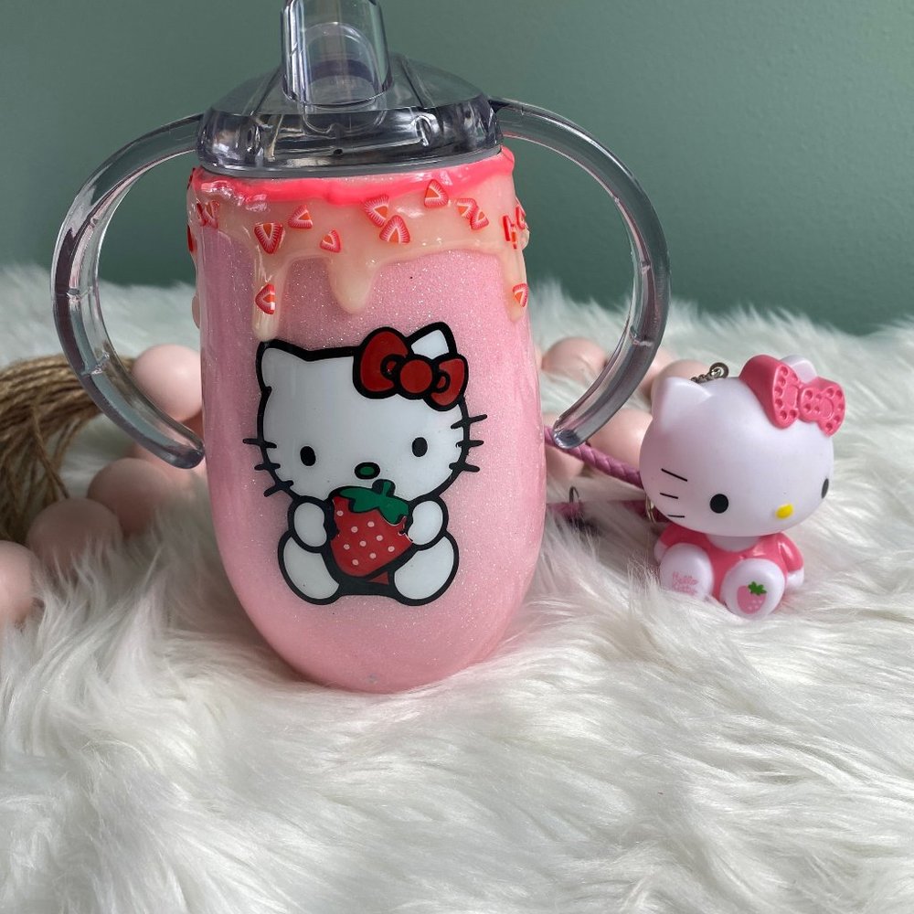 HELLO KITTY Custom Sippy Cup 14oz - Picture 1 of 11